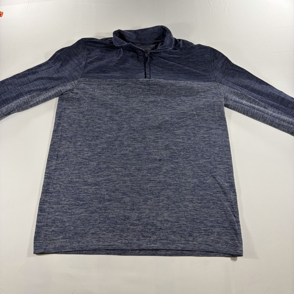 Marc Anthony Slim Fit Quarter Zip Pullover Mens Large  Blue Knit Sweater
